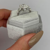 4.0 CT Oval Three Stones Lab Grown Diamond Engagement Ring