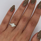 1.0 CT Emerald Three Stone Lab Grown Diamond Engagement Ring