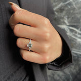 1.0 CT Emerald Three Stone Lab Grown Diamond Engagement Ring