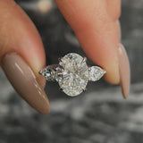 4.0 CT Oval Three Stones Lab Grown Diamond Engagement Ring