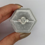 4.0 CT Oval Three Stones Lab Grown Diamond Engagement Ring