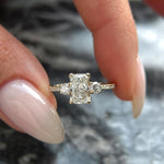 1.0 CT Radiant Three Stone Lab Grown Diamond Engagement Ring