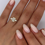 1.0 CT Radiant Three Stone Lab Grown Diamond Engagement Ring