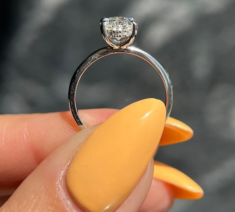 Oval Hidden Halo Lab Grown Diamond Engagement Ring