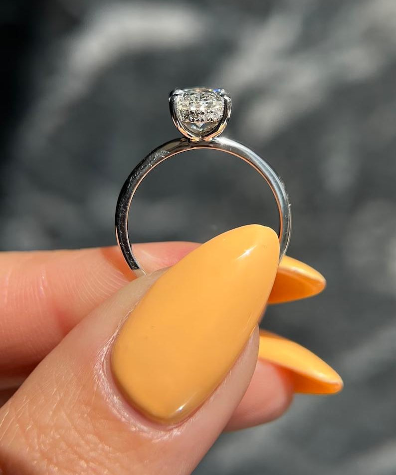 Oval Hidden Halo Lab Grown Diamond Engagement Ring