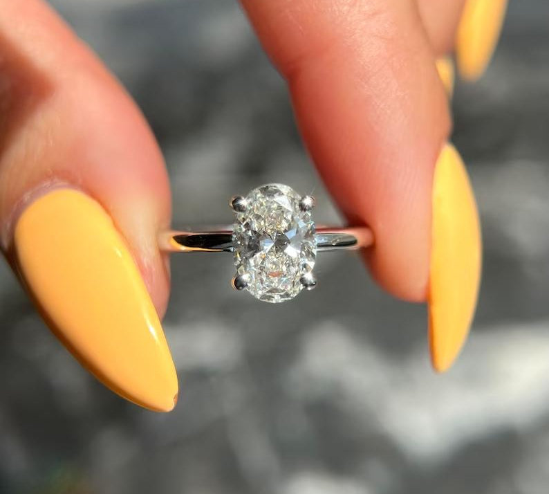 Oval Hidden Halo Lab Grown Diamond Engagement Ring