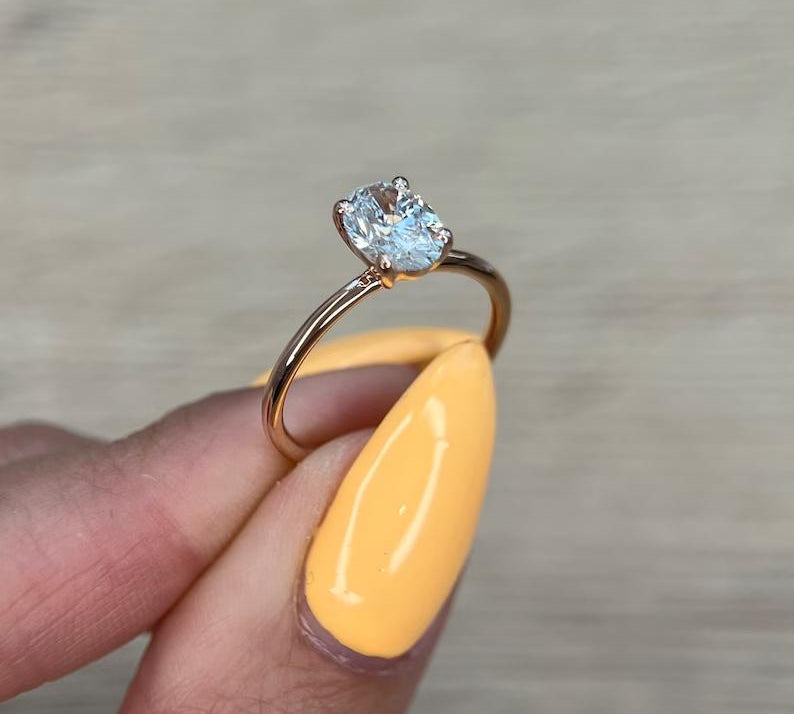 Oval Solitaire Lab Grown Diamond Engagement Ring