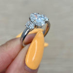 1.50 CT Oval Three Stones Lab Grown Diamond Engagement Ring