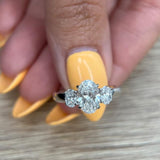1.50 CT Oval Three Stones Lab Grown Diamond Engagement Ring
