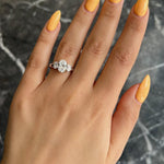 1.50 CT Oval Three Stones Lab Grown Diamond Engagement Ring