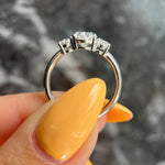 1.50 CT Oval Three Stones Lab Grown Diamond Engagement Ring