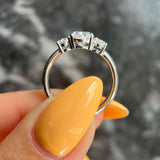 1.50 CT Oval Three Stones Lab Grown Diamond Engagement Ring