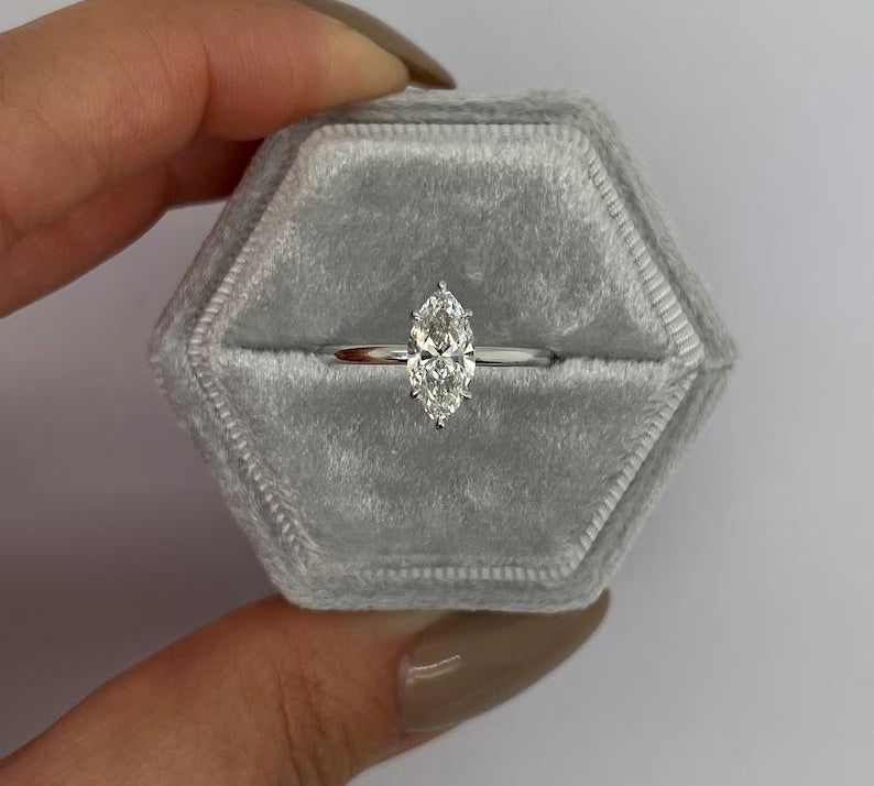 Marquise Solitaire Lab Grown Diamond Engagement Ring
