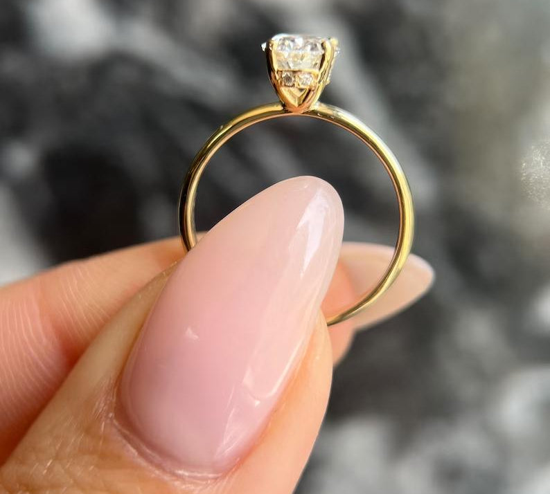 Oval Hidden Halo Lab Grown Diamond Engagement Ring