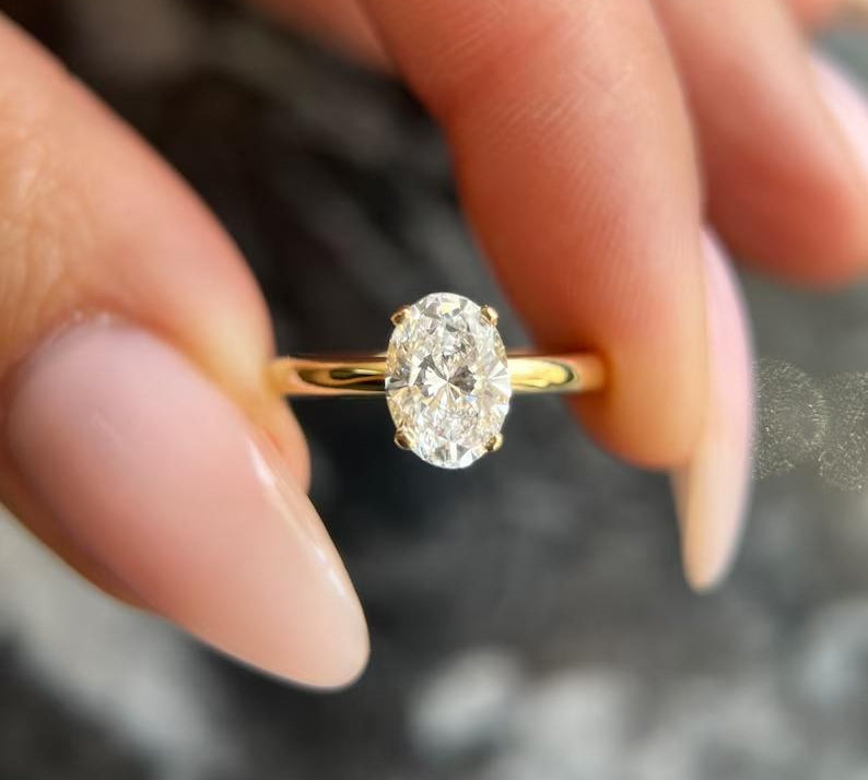 Oval Hidden Halo Lab Grown Diamond Engagement Ring