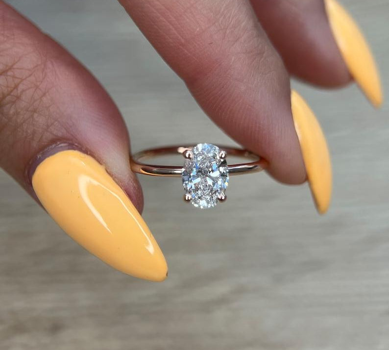 Oval Solitaire Lab Grown Diamond Engagement Ring