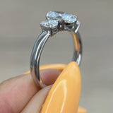 1.50 CT Oval Three Stones Lab Grown Diamond Engagement Ring