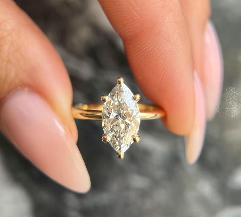 Marquise Solitaire Lab Grown Diamond Engagement Ring