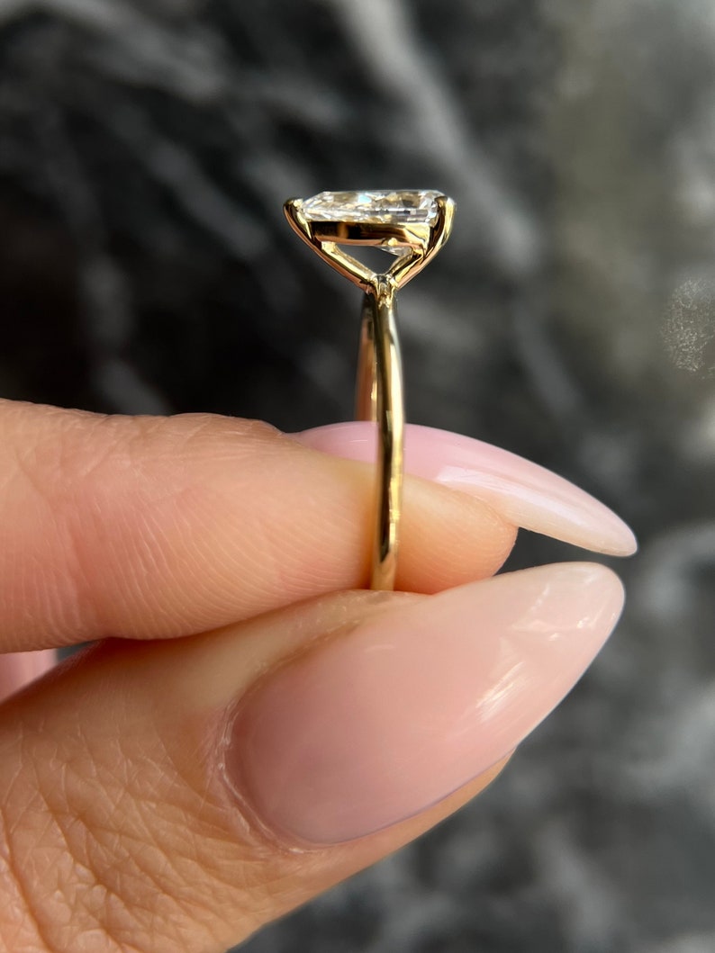 Pear Solitaire Lab Grown Diamond Engagement Ring