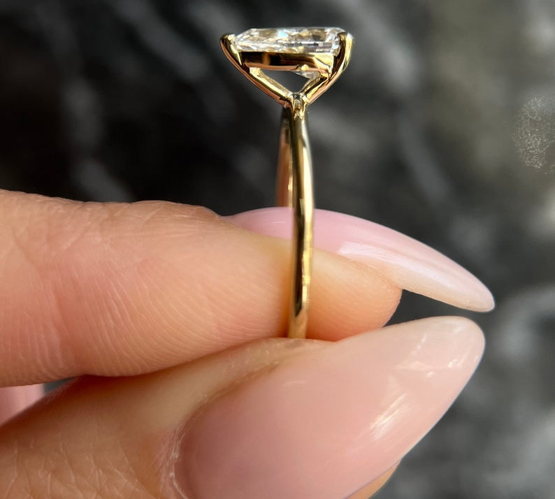 Pear Solitaire Lab Grown Diamond Engagement Ring