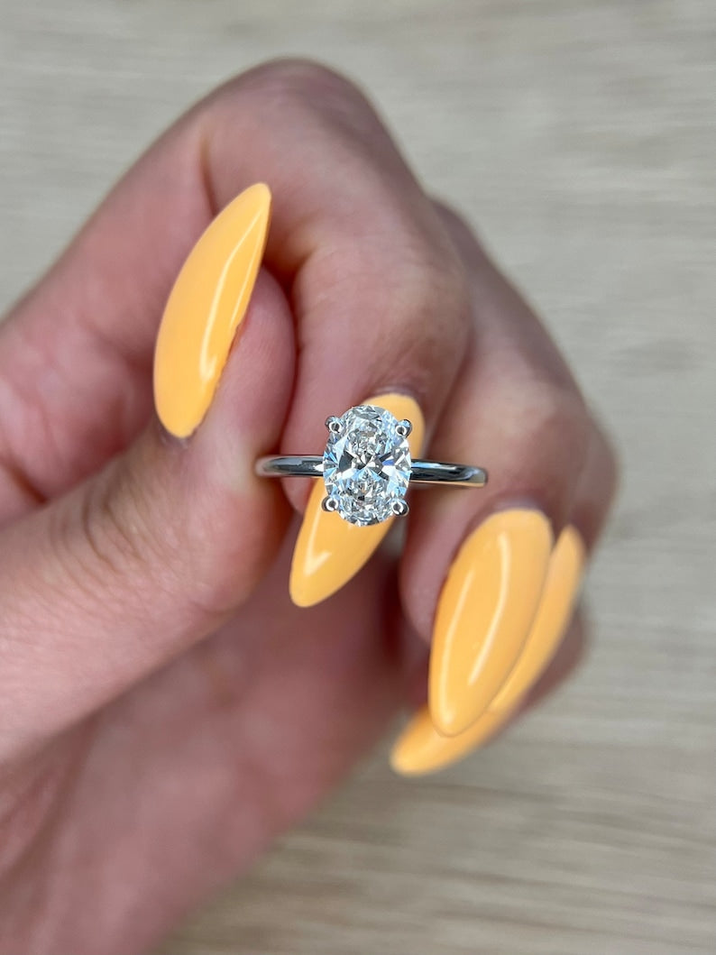 Oval Hidden Halo Lab Grown Diamond Engagement Ring