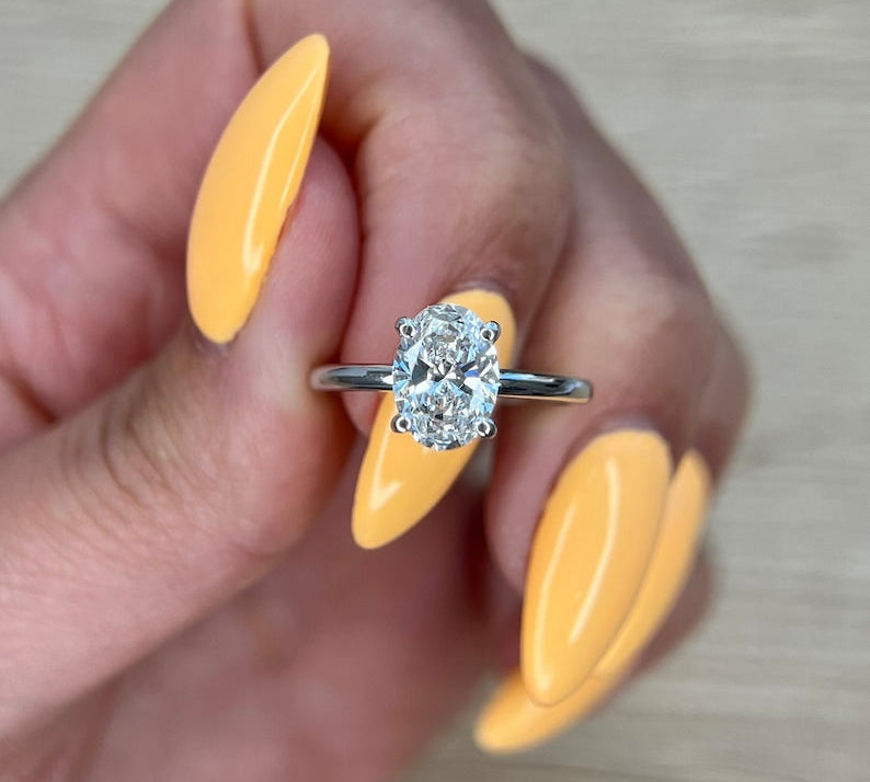 Oval Hidden Halo Lab Grown Diamond Engagement Ring