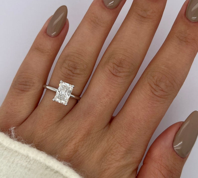 Radiant Solitaire Lab Grown Diamond Engagement Ring