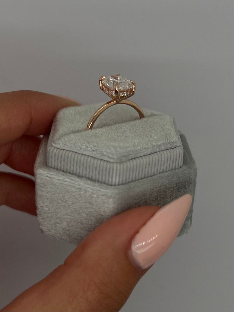 Oval Hidden Halo Lab Grown Diamond Engagement Ring