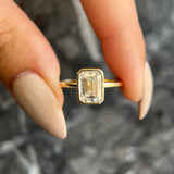 Emerald Bezel Lab Grown Diamond Engagement Ring