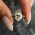 Oval Bezel Solitaire Lab Grown Diamond Engagement Ring