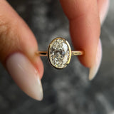Oval Bezel Solitaire Lab Grown Diamond Engagement Ring