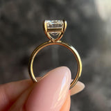 Emerald Solitaire Lab Grown Diamond Engagement Ring