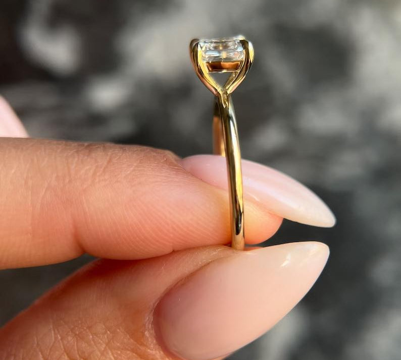 1.0 CT Asscher Solitaire CVD E/VS2 Diamond Engagement Ring 3