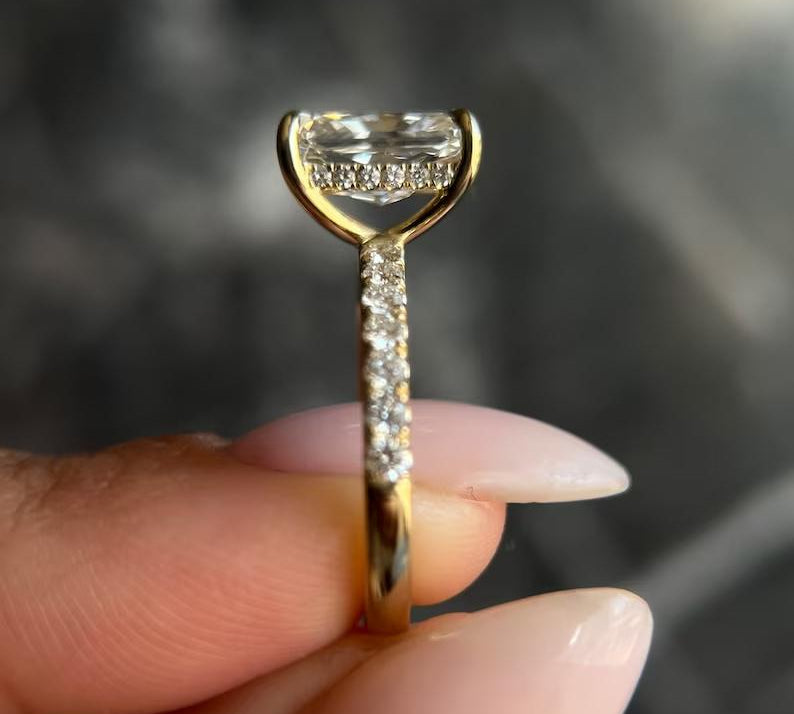 Radiant Pave Lab Grown Diamond Engagement Ring