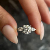 2.0 CT Round Three Stones Lab Grown Diamond Engagement Ring
