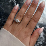 2.0 CT Round Three Stones Lab Grown Diamond Engagement Ring