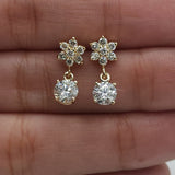0.28 TCW Round Cut Dangle Stud Moissanite Earrings