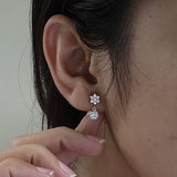 0.28 TCW Round Cut Dangle Stud Moissanite Earrings