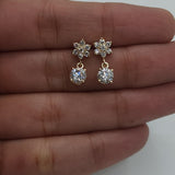 0.28 TCW Round Cut Dangle Stud Moissanite Earrings