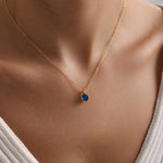 0.20 CT Round Solitaire Blue Topaz Gemstone Necklace