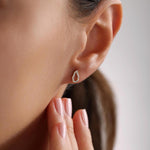 0.2 TCW Round Moissanite Drop Stud Earrings