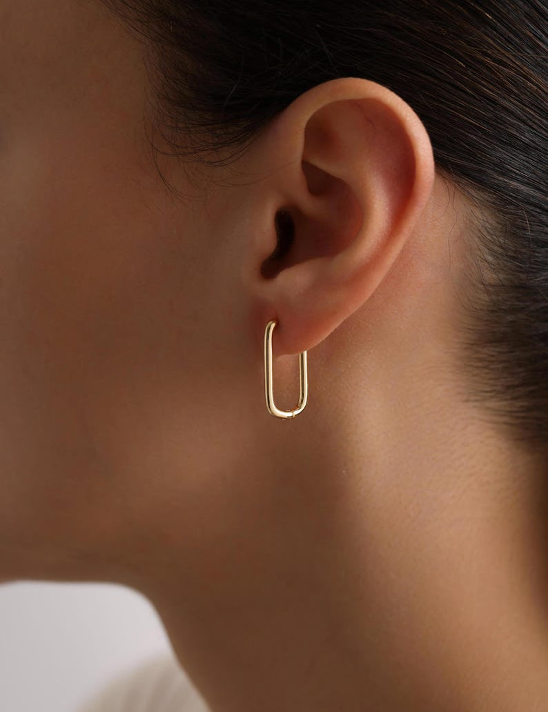Rectangle Hoop Earrings