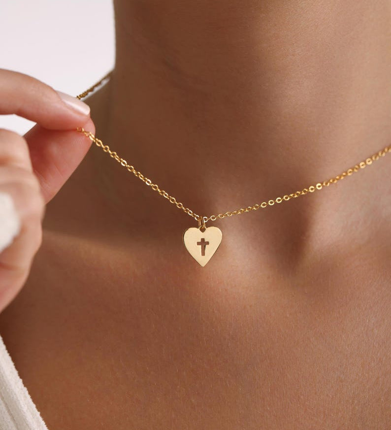 Heart Cross Pendant Necklace