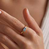 0.5 CT Baguette Solitaire Blue Topaz Gemstone Engagement Ring