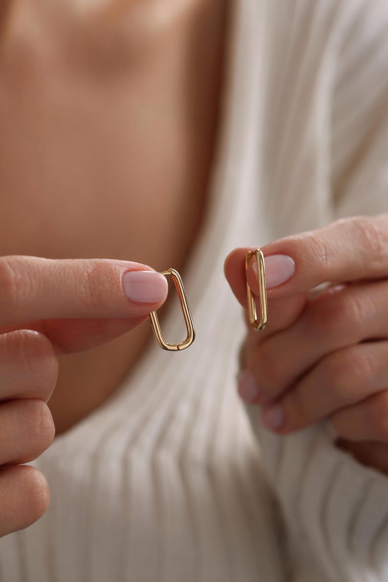 Rectangle Hoop Earrings