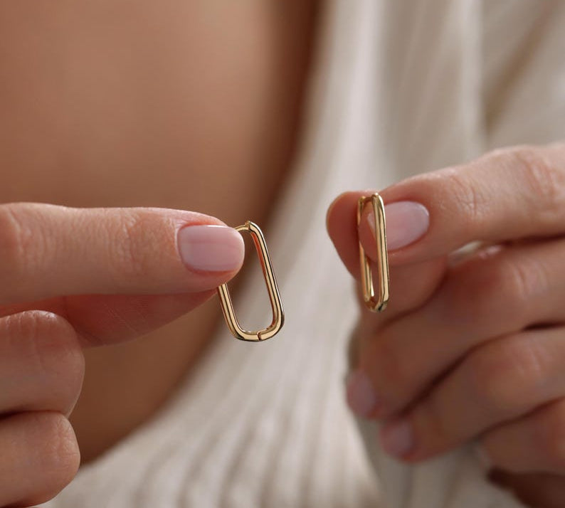 Rectangle Hoop Earrings
