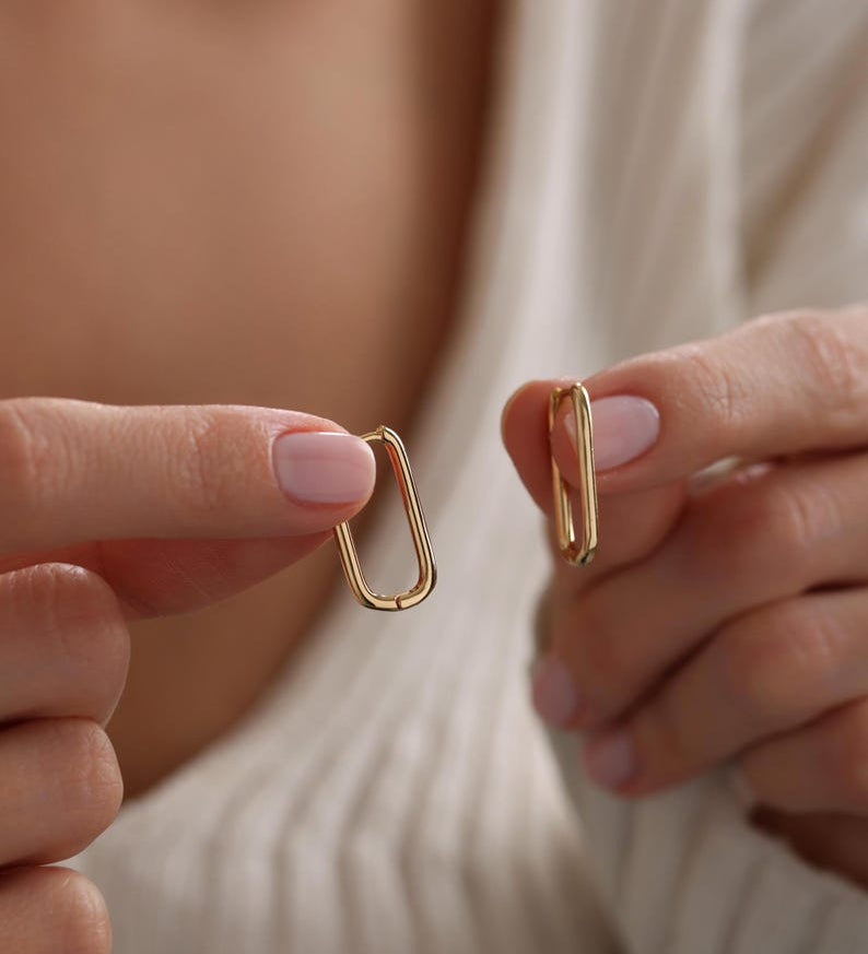 Rectangle Hoop Earrings