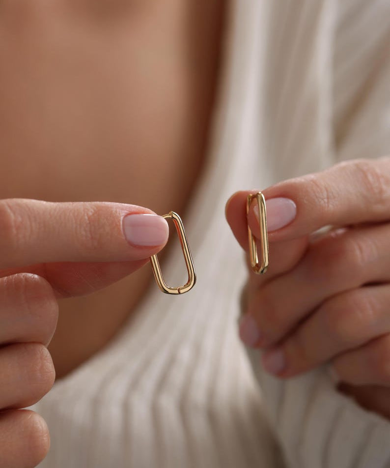 Rectangle Hoop Earrings