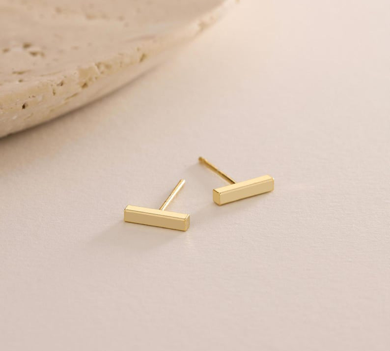 Classic Bar Stud Earrings