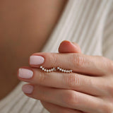 0.4 TCW Round Moissanite Curved Bar Stud Earrings